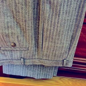 Dress gray herringbone stripe wool pants fully lined top to hemline from Talbots
